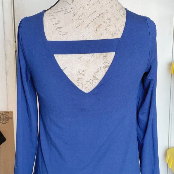 Eileen Fisher Womens Dress Size Petite  Small Blue Open Back Long Sleeve Modern - Picture 7 of 14